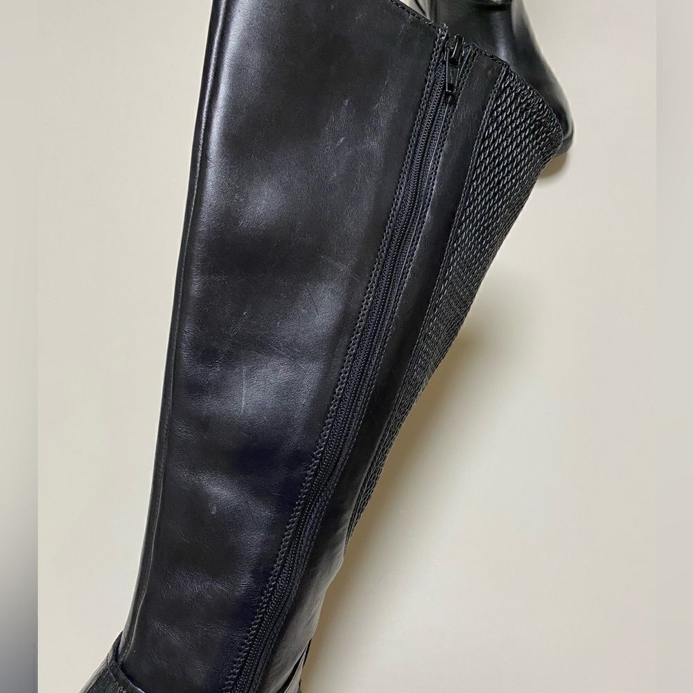 Clarks Women’s Pita Arizona Black Leather Full Zip Knee High Riding Boots Sz 6.5 - Picture 11 of 16